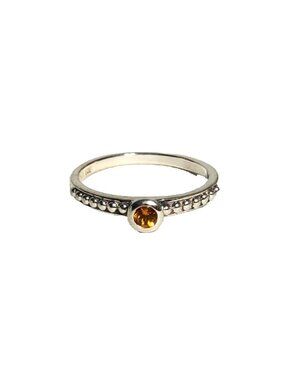 Citrine Stacking Petite Beaded Ring Sterling Silver 925 Town and Country T & C S
